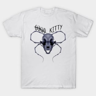 G̶o̶o̶d̶ Kitty Skull Black Text Blue T-Shirt